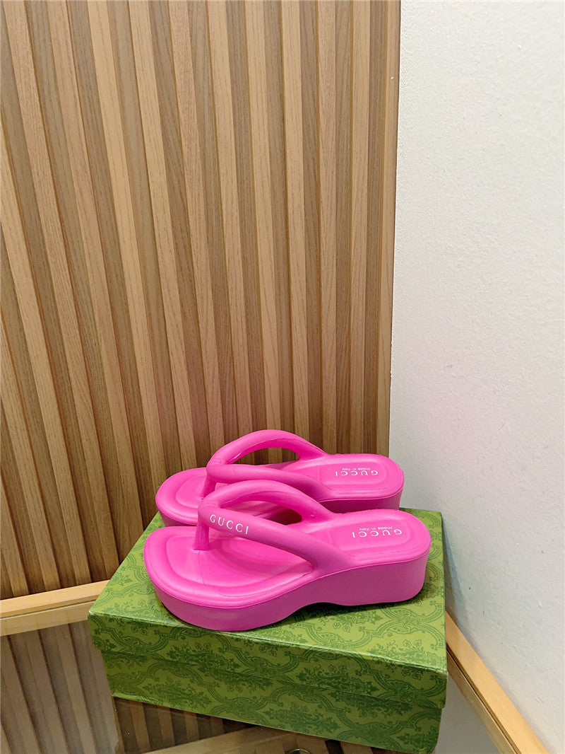 High Quality Luxury Gucci New Thick Bottom Flip Flops – Style 84243