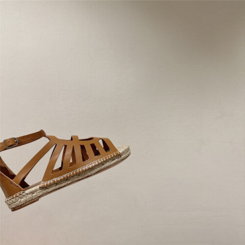 High Quality Luxury Hermes Cutout Pig Nose Espadrille Sandals – Style 68259 product detail