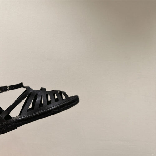 High Quality Luxury Hermes Cutout Pig Nose Espadrille Sandals – Style 66563 product detail