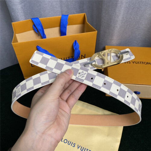 High Quality Luxury Louis Vuitton Mon Organ Canvas And Leather Belt – Style 04038 alternate view