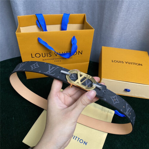 High Quality Luxury Louis Vuitton Mon Organ Canvas And Leather Belt – Style 02342
