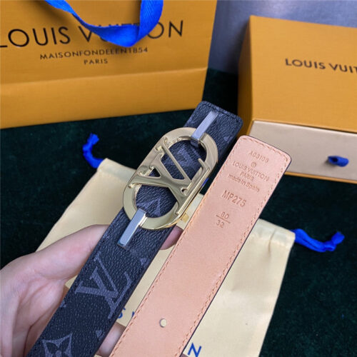 High Quality Luxury Louis Vuitton Mon Organ Canvas And Leather Belt – Style 02342 product detail