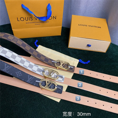 High Quality Luxury Louis Vuitton Mon Organ Canvas And Leather Belt – Style 02342 product detail