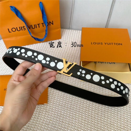 High Quality Luxury Louis Vuitton Polka Dot Print Belt – Style 93862