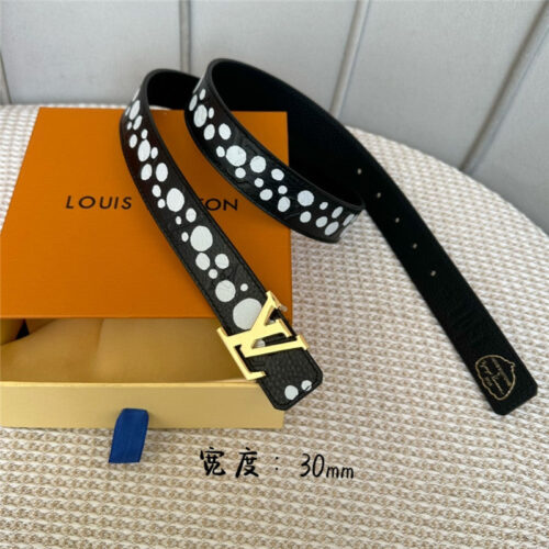 High Quality Luxury Louis Vuitton Polka Dot Print Belt – Style 93862 alternate view