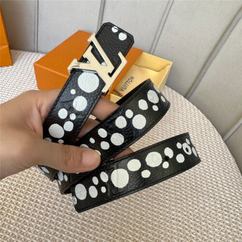 High Quality Luxury Louis Vuitton Polka Dot Print Belt alternate view