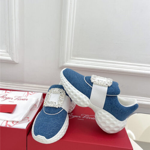 High Quality Luxury Roger Vivier Classic Diamond Buckle Sneakers In Fabric product detail