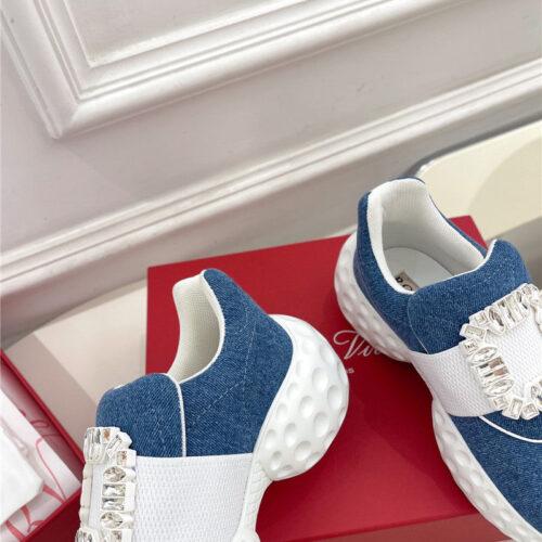 High Quality Luxury Roger Vivier Classic Diamond Buckle Sneakers In Fabric product detail