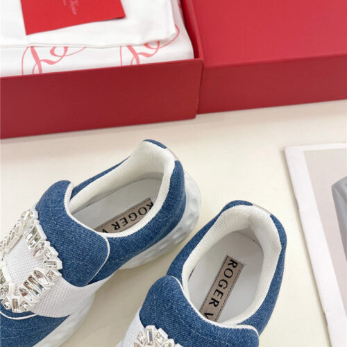 High Quality Luxury Roger Vivier Classic Diamond Buckle Sneakers In Fabric product detail
