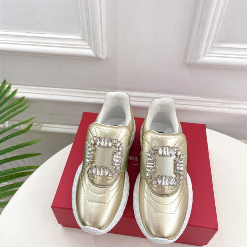 High Quality Luxury Roger Vivier Classic Diamond Buckle Sneakers In Fabric – Style 37204 product detail