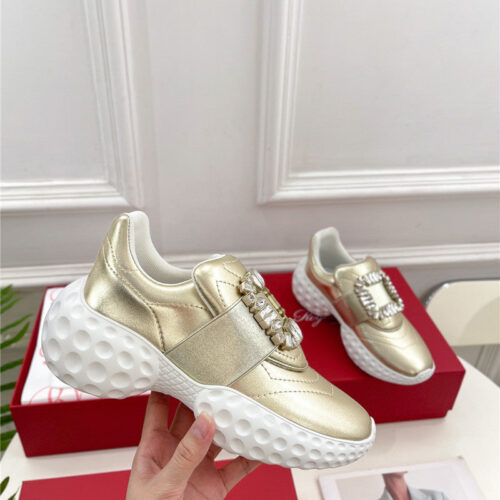 High Quality Luxury Roger Vivier Classic Diamond Buckle Sneakers In Fabric – Style 37204 product detail