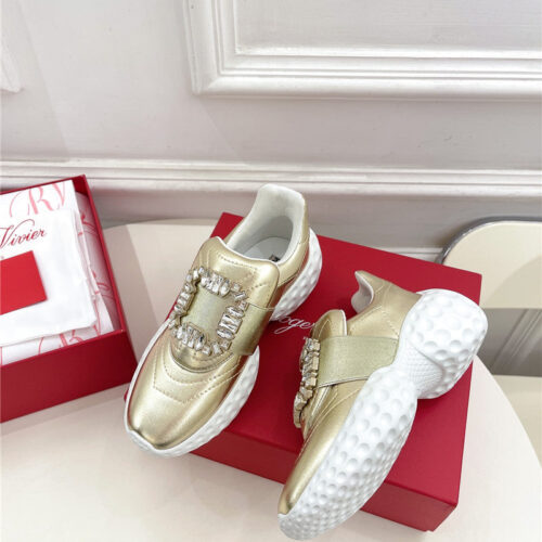 High Quality Luxury Roger Vivier Classic Diamond Buckle Sneakers In Fabric – Style 37204 product detail