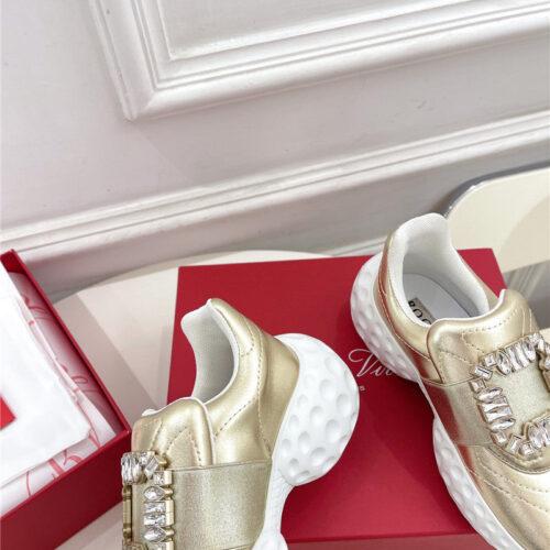 High Quality Luxury Roger Vivier Classic Diamond Buckle Sneakers In Fabric – Style 37204 product detail