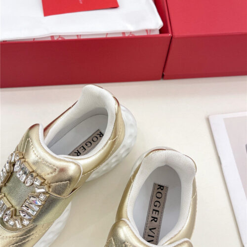 High Quality Luxury Roger Vivier Classic Diamond Buckle Sneakers In Fabric – Style 37204 product detail