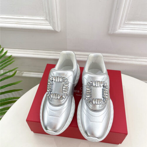 High Quality Luxury Roger Vivier Classic Diamond Buckle Sneakers In Fabric – Style 01044 product detail