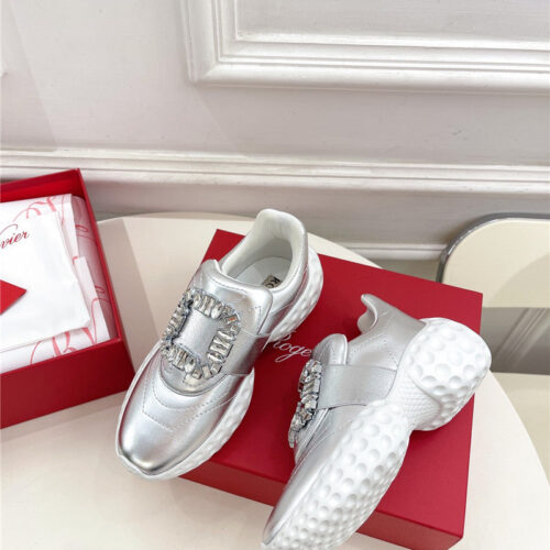 High Quality Luxury Roger Vivier Classic Diamond Buckle Sneakers In Fabric – Style 01044 product detail
