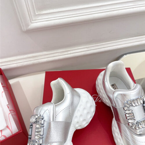 High Quality Luxury Roger Vivier Classic Diamond Buckle Sneakers In Fabric – Style 01044 product detail