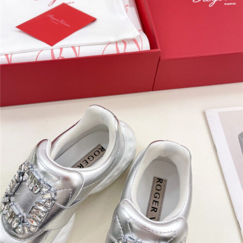High Quality Luxury Roger Vivier Classic Diamond Buckle Sneakers In Fabric – Style 01044 product detail