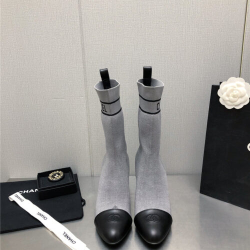 High Quality Luxury Chanel Diamond Double C Buckle Stiletto Boots alternate view