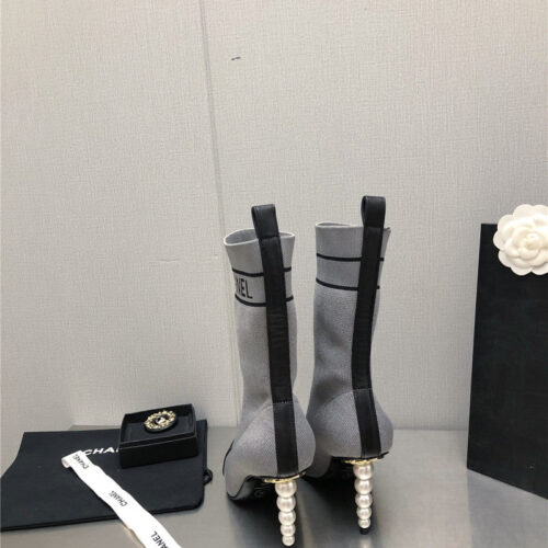 High Quality Luxury Chanel Diamond Double C Buckle Stiletto Boots product detail