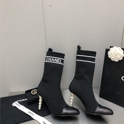 High Quality Luxury Chanel Diamond Double C Buckle Stiletto Boots – Style 52550 product detail