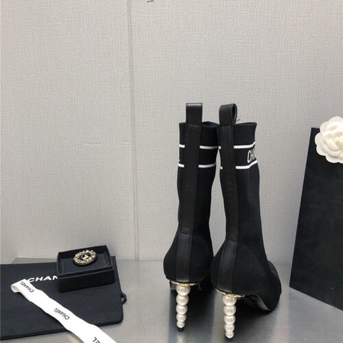 High Quality Luxury Chanel Diamond Double C Buckle Stiletto Boots – Style 52550 product detail