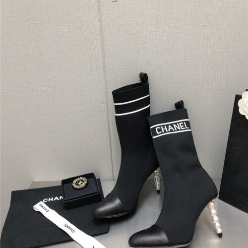 High Quality Luxury Chanel Diamond Double C Buckle Stiletto Boots – Style 52550