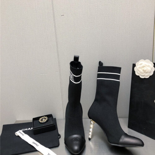 High Quality Luxury Chanel Diamond Double C Buckle Stiletto Boots – Style 52550 product detail