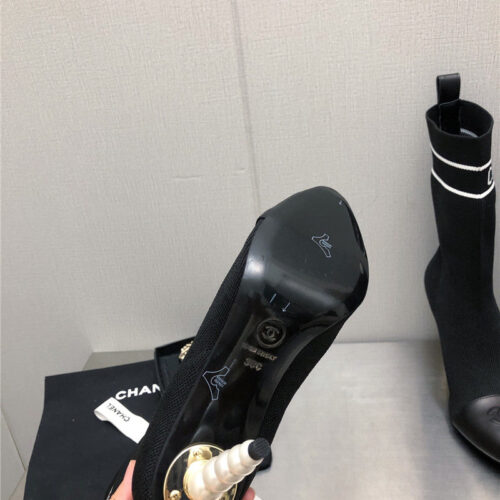 High Quality Luxury Chanel Diamond Double C Buckle Stiletto Boots – Style 52550 product detail