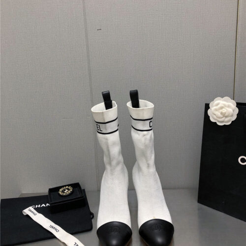 High Quality Luxury Chanel Diamond Double C Buckle Stiletto Boots – Style 85318 alternate view