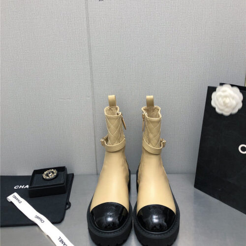 High Quality Luxury Chanel Double C Buckle Platform Martin Boots – Style 68358 alternate view