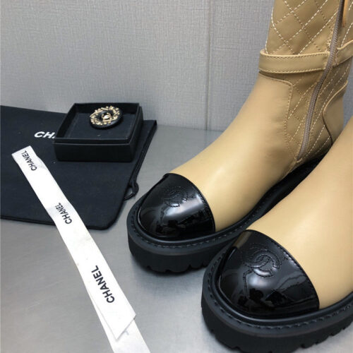 High Quality Luxury Chanel Double C Buckle Platform Martin Boots – Style 68358 product detail
