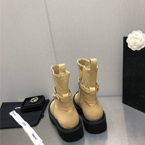 High Quality Luxury Chanel Double C Buckle Platform Martin Boots – Style 68358 product detail