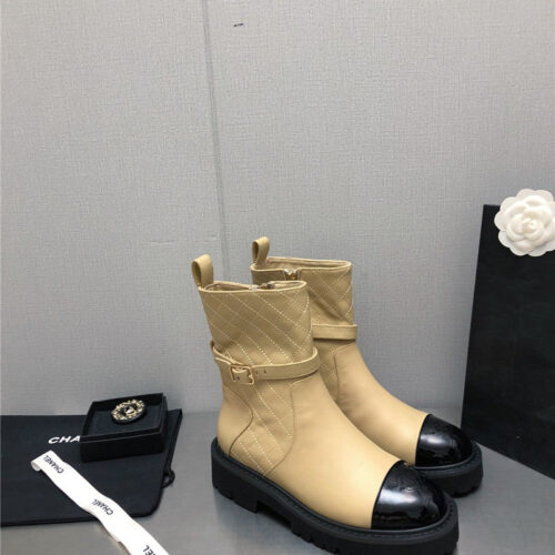 High Quality Luxury Chanel Double C Buckle Platform Martin Boots – Style 68358 product detail
