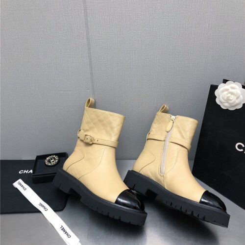 High Quality Luxury Chanel Double C Buckle Platform Martin Boots – Style 68358 product detail