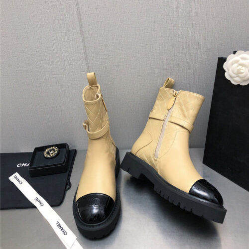 High Quality Luxury Chanel Double C Buckle Platform Martin Boots – Style 68358 product detail