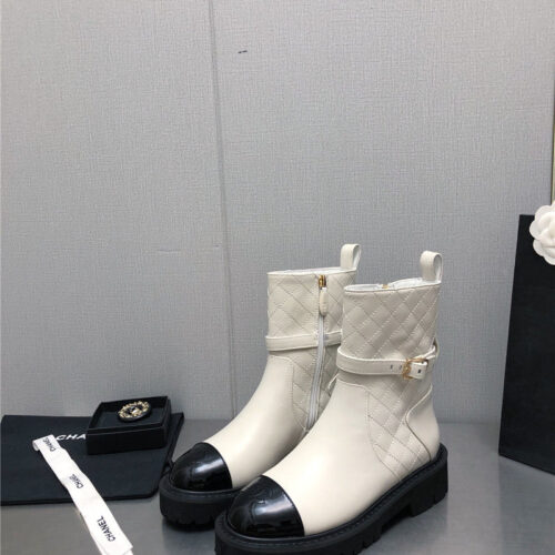 High Quality Luxury Chanel Double C Buckle Platform Martin Boots – Style 66662