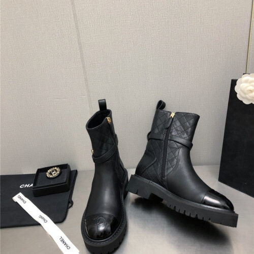 High Quality Luxury Chanel Double C Buckle Platform Martin Boots product detail