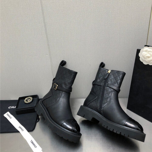 High Quality Luxury Chanel Double C Buckle Platform Martin Boots product detail