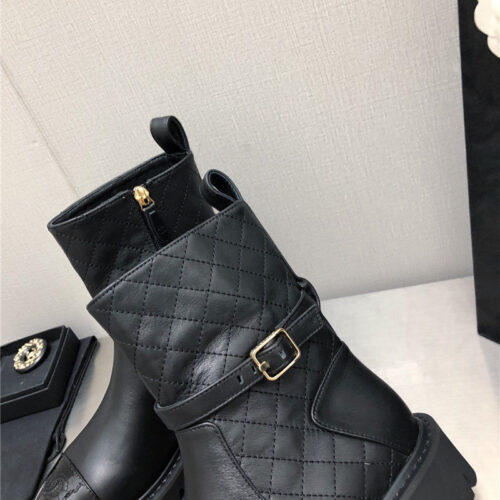 High Quality Luxury Chanel Double C Buckle Platform Martin Boots product detail