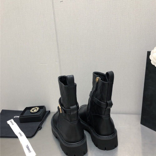 High Quality Luxury Chanel Double C Buckle Platform Martin Boots product detail