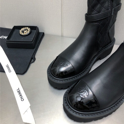 High Quality Luxury Chanel Double C Buckle Platform Martin Boots product detail
