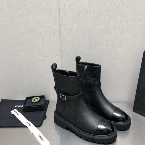 High Quality Luxury Chanel Double C Buckle Platform Martin Boots product detail