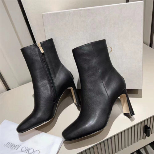 High Quality Luxury Jimmy Choo Black Patent Leather Block Heel Ankle Boots product detail
