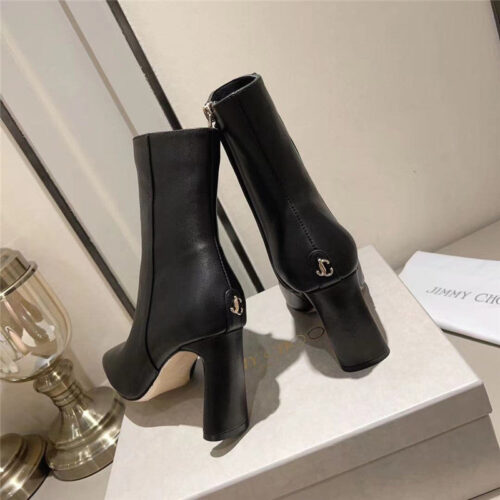 High Quality Luxury Jimmy Choo Black Patent Leather Block Heel Ankle Boots product detail