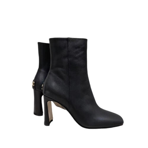 High Quality Luxury Jimmy Choo Black Patent Leather Block Heel Ankle Boots product detail