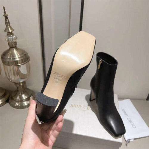 High Quality Luxury Jimmy Choo Black Patent Leather Block Heel Ankle Boots product detail