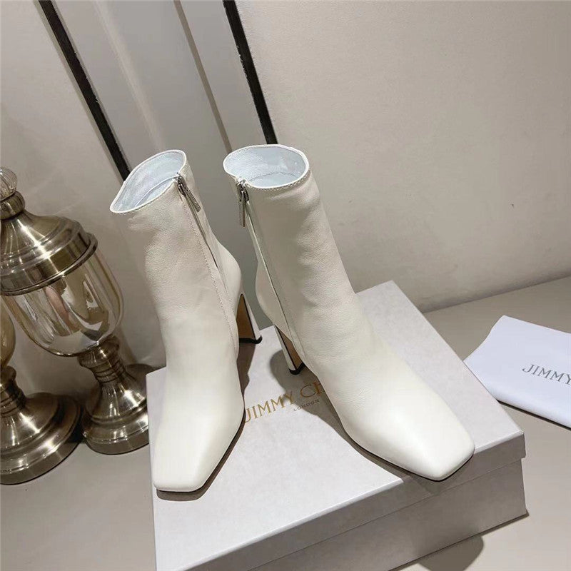 High Quality Luxury Jimmy Choo Black Patent Leather Block Heel Ankle Boots – Style 73335 product detail