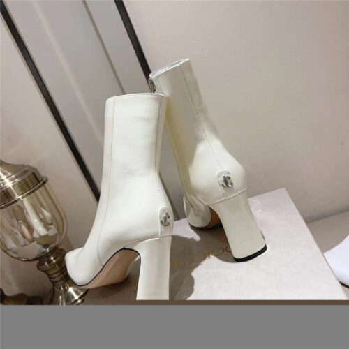 High Quality Luxury Jimmy Choo Black Patent Leather Block Heel Ankle Boots – Style 02711 product detail