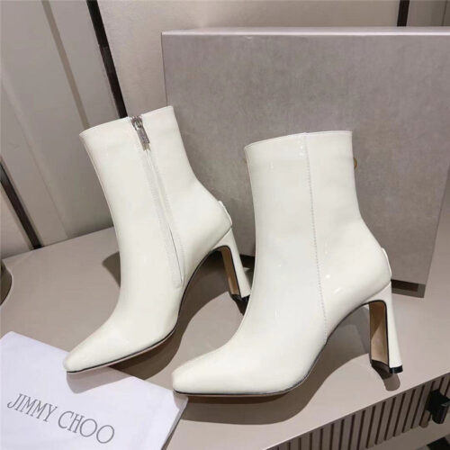 High Quality Luxury Jimmy Choo Black Patent Leather Block Heel Ankle Boots – Style 02711 alternate view